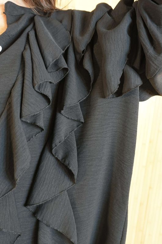 Stevie Ruffle Blouse Black